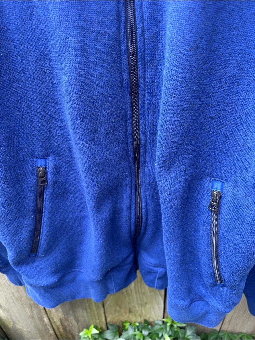 J. Crew Vintage Full Zip Hoodie Sweatshirt w Pockets Jacket Blue Men’s Large